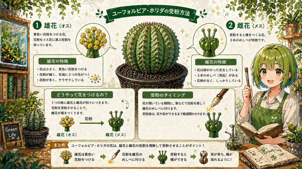 ユーフォルビアホリダの受粉の方法