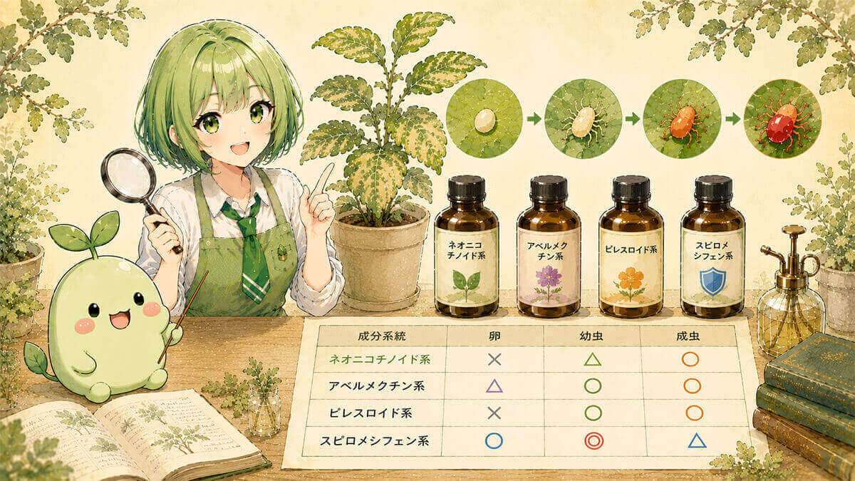 薬剤と卵・幼虫・成虫への効果比較表 選び方の核心