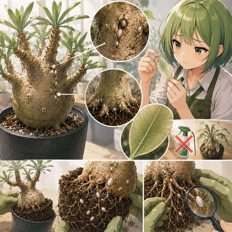 塊根植物のカイガラムシ