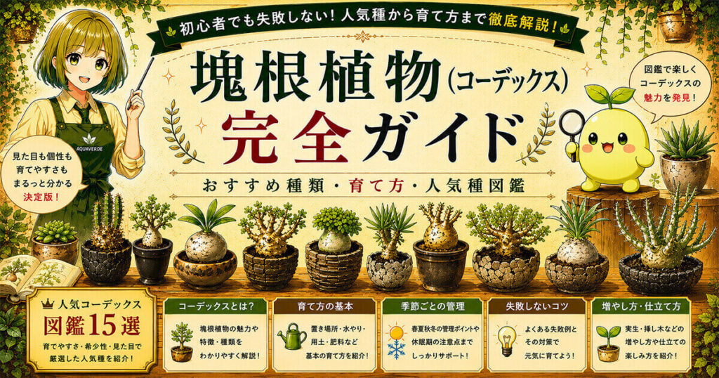 塊根植物（コーデックス）完全ガイド｜おすすめ種類・人気種図鑑・育て方を解説するAQUAVERDE・LABのサムネイル画像
