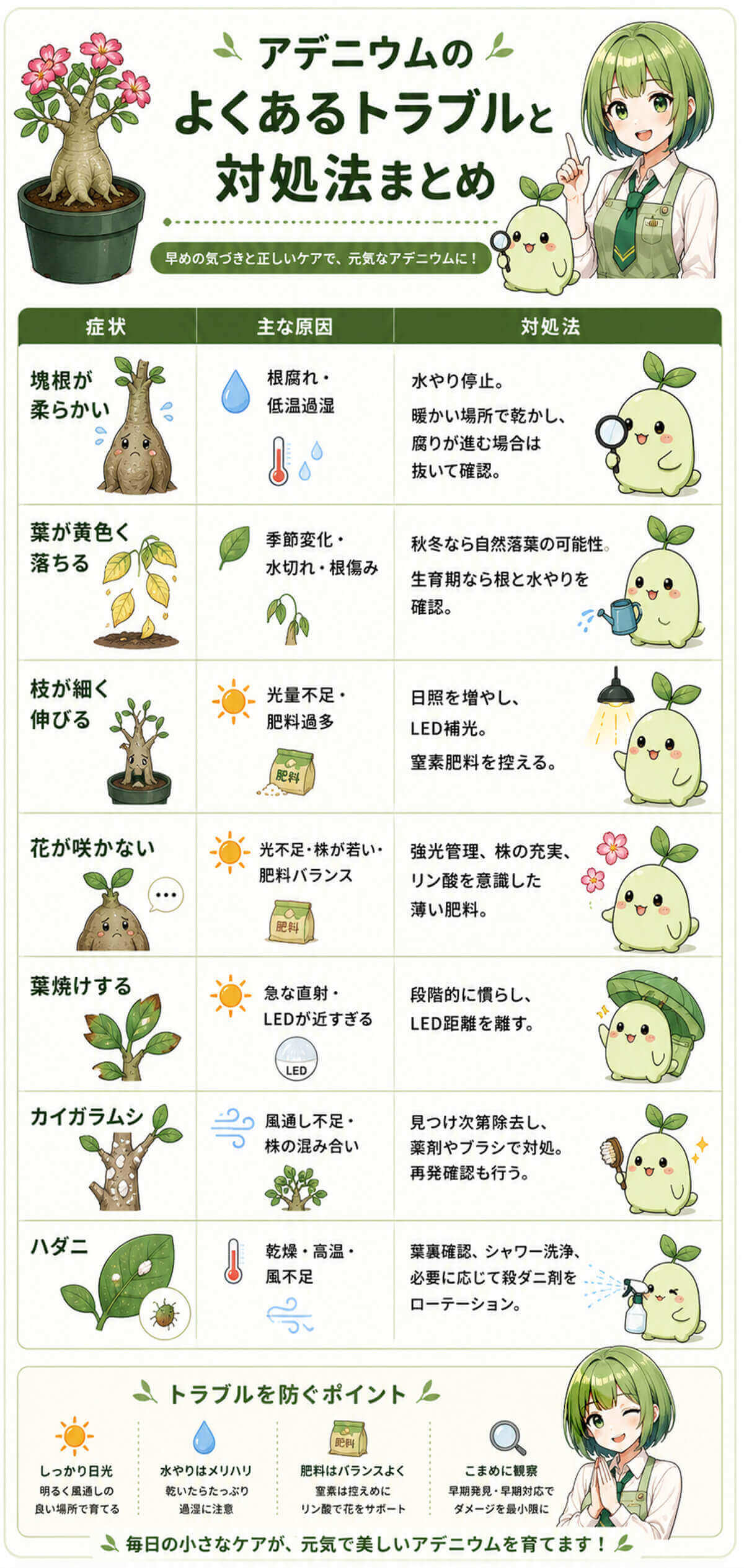 アデニウムのよくあるトラブルと対処法