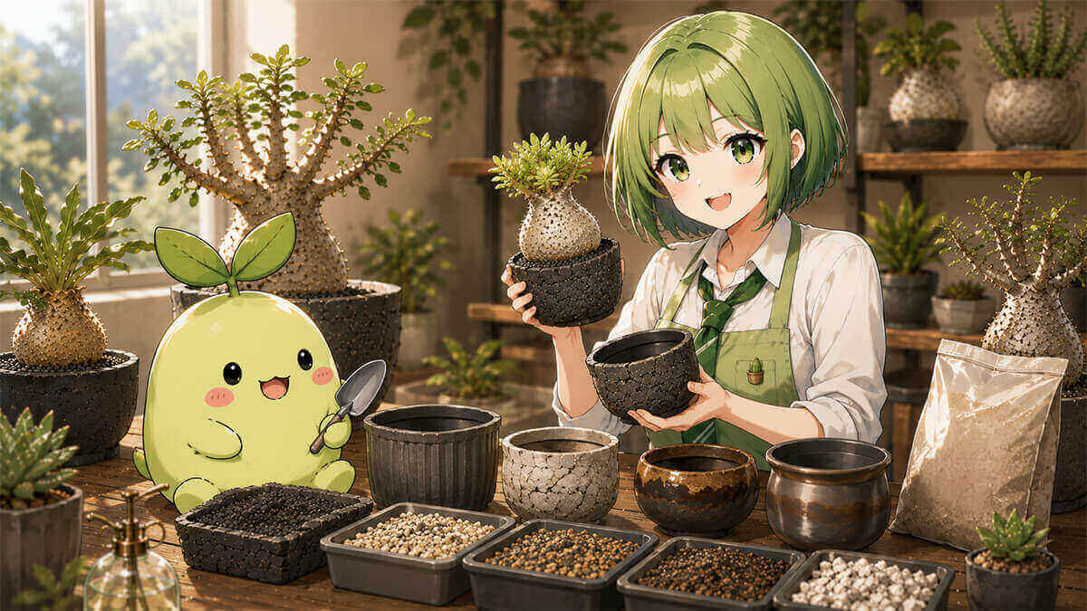 塊根植物におすすめの用土と鉢