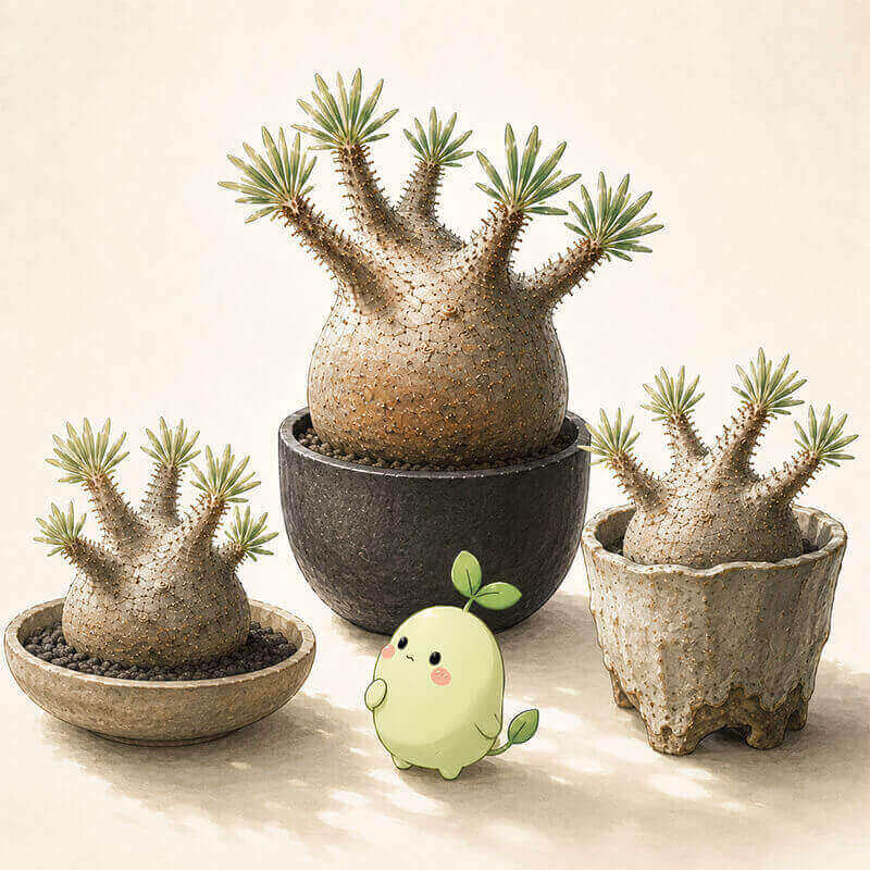 塊根植物と鉢合わせ