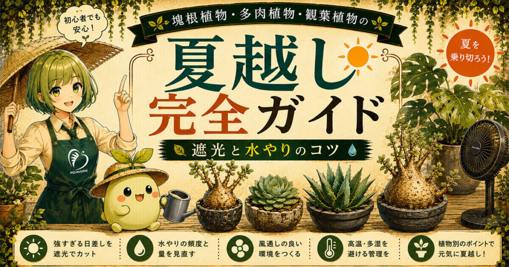 塊根植物・多肉植物・観葉植物の夏越し完全ガイド 遮光と水やりのコツ