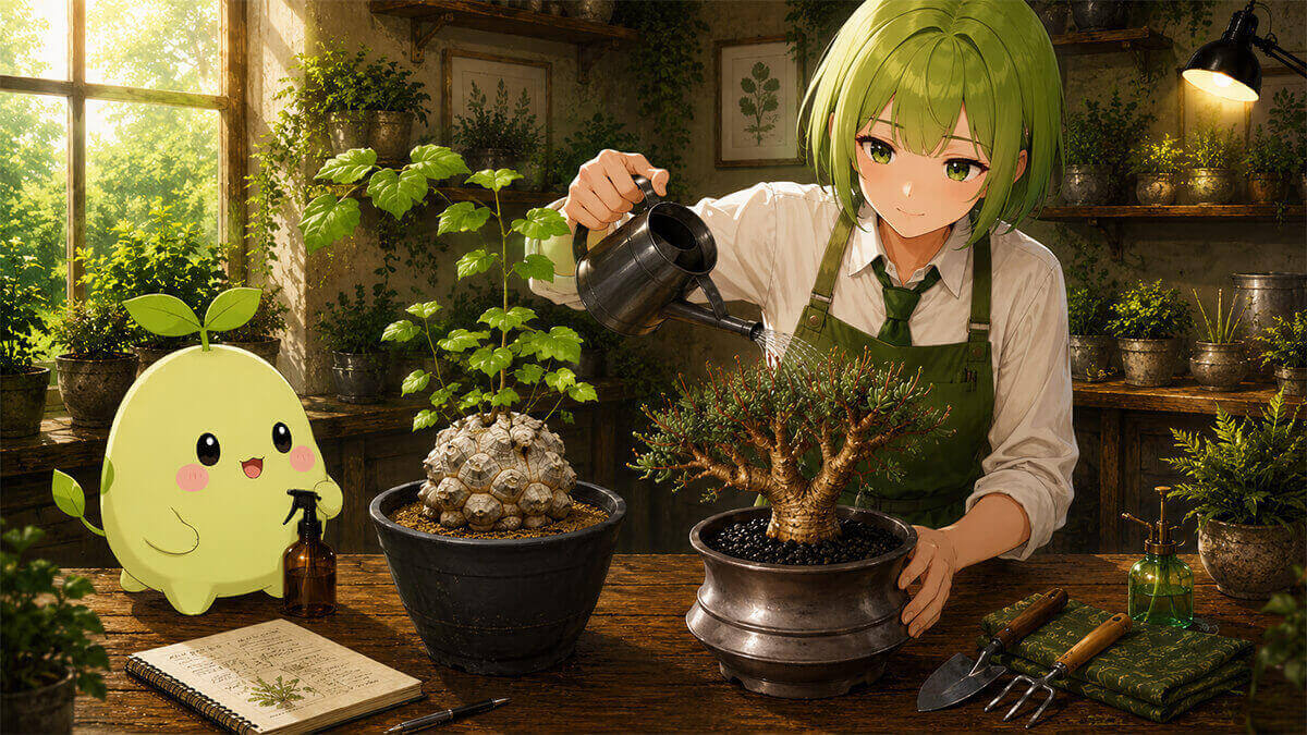 冬型塊根植物の夏越し管理|亀甲竜・オトンナの休眠期の姿