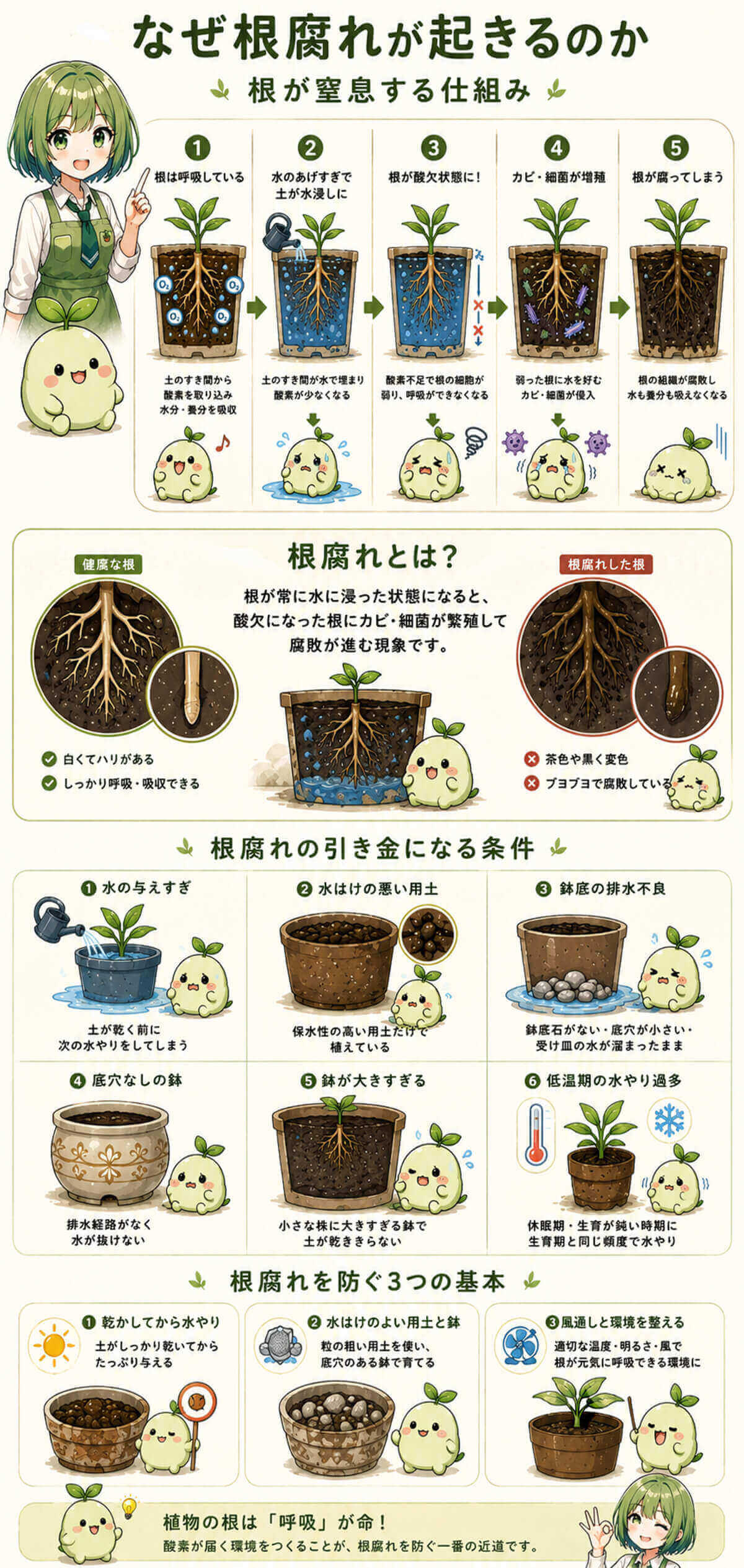 なぜ根腐れが起きるのか 根が窒息する仕組み