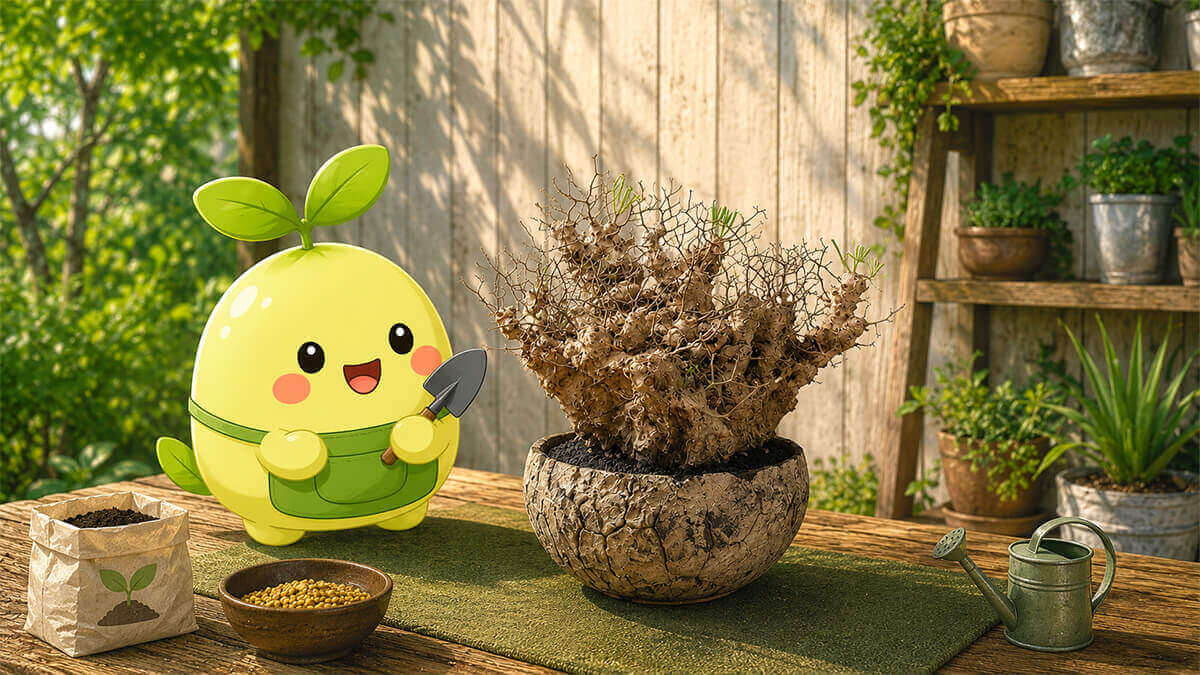 チレコドンの塊根を魅せる植え付けの考え方