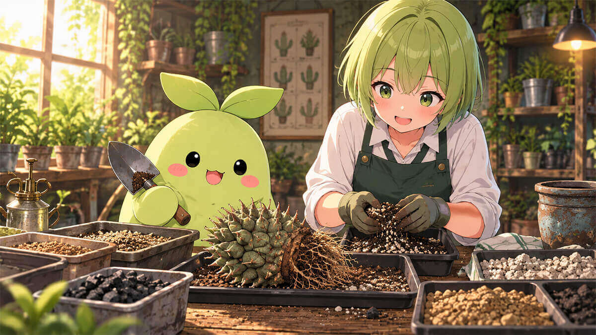 闘牛角(ユーフォルビア・スコエンランディ)の植え替えのタイミングと手順
