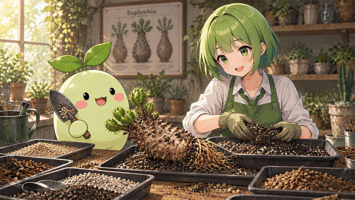 ユーフォルビア・ムランジーナの植え替えのタイミングと手順